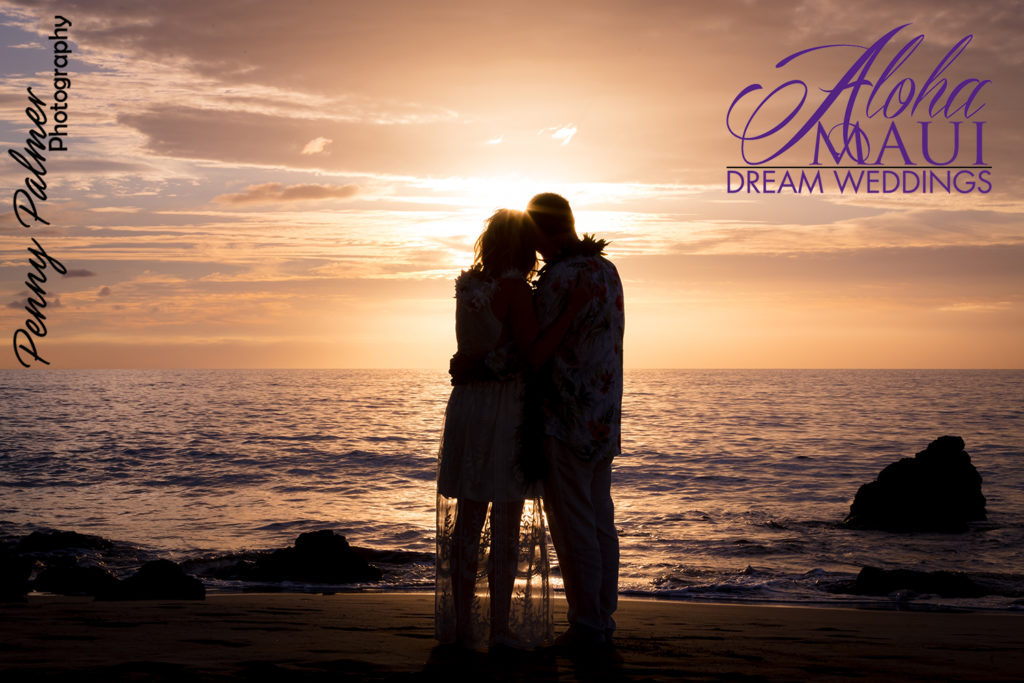 Maui Sunset Beach Photography Tim and Leisa Wedding, March 2018